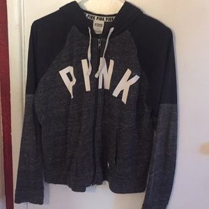 Pink zip up sweater